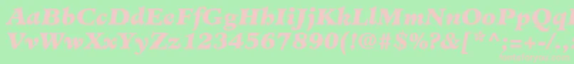 Шрифт MinisterLtBlackItalic – розовые шрифты на зелёном фоне