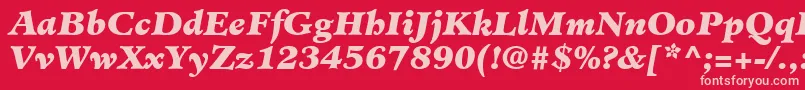 フォントMinisterLtBlackItalic – 赤い背景にピンクのフォント