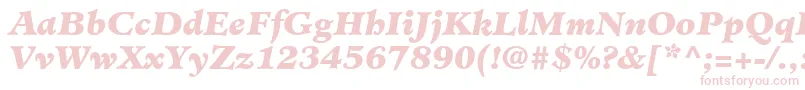 Шрифт MinisterLtBlackItalic – розовые шрифты на белом фоне