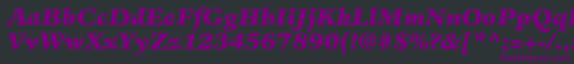 MinisterLtBlackItalic-fontti – violetit fontit mustalla taustalla
