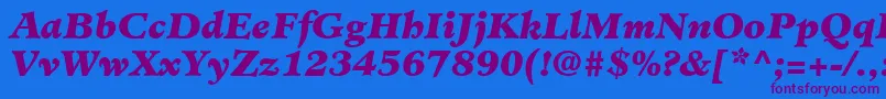 Шрифт MinisterLtBlackItalic – фиолетовые шрифты на синем фоне