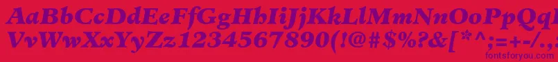 MinisterLtBlackItalic-Schriftart – Violette Schriften auf rotem Hintergrund