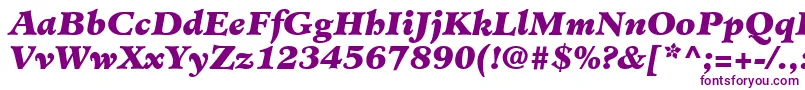 Czcionka MinisterLtBlackItalic – fioletowe czcionki na białym tle