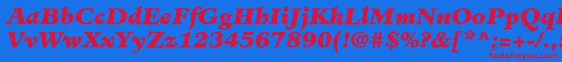 MinisterLtBlackItalic Font – Red Fonts on Blue Background