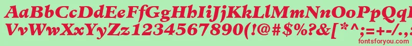 Шрифт MinisterLtBlackItalic – красные шрифты на зелёном фоне