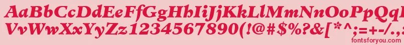 Czcionka MinisterLtBlackItalic – czerwone czcionki na różowym tle