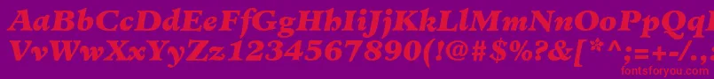 MinisterLtBlackItalic-fontti – punaiset fontit violetilla taustalla