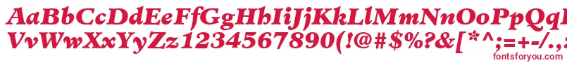 MinisterLtBlackItalic-fontti – punaiset fontit valkoisella taustalla