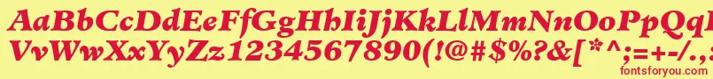 MinisterLtBlackItalic Font – Red Fonts on Yellow Background