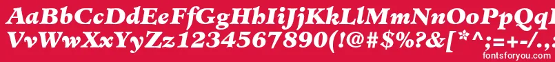 Шрифт MinisterLtBlackItalic – белые шрифты на красном фоне