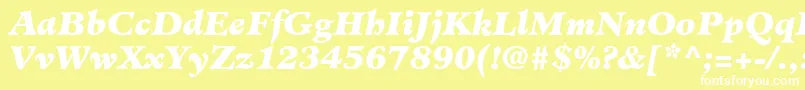 Шрифт MinisterLtBlackItalic – белые шрифты на жёлтом фоне