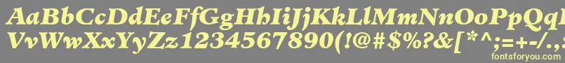 MinisterLtBlackItalic-Schriftart – Gelbe Schriften auf grauem Hintergrund