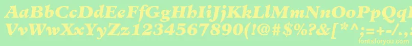 MinisterLtBlackItalic-Schriftart – Gelbe Schriften auf grünem Hintergrund