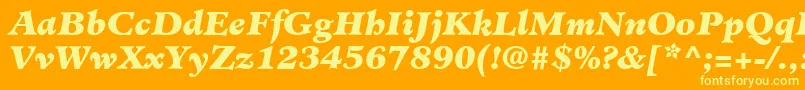 MinisterLtBlackItalic Font – Yellow Fonts on Orange Background