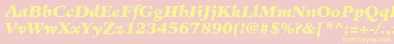 MinisterLtBlackItalic-Schriftart – Gelbe Schriften auf rosa Hintergrund