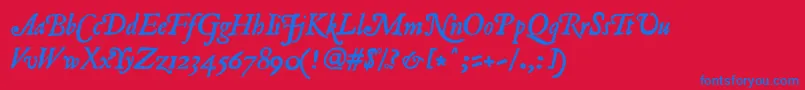 RomanAntiqueItalic Font – Blue Fonts on Red Background