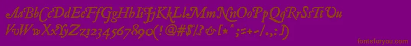RomanAntiqueItalic Font – Brown Fonts on Purple Background