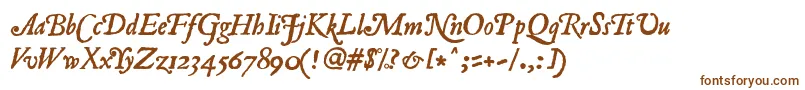 Fonte RomanAntiqueItalic – fontes marrons em um fundo branco