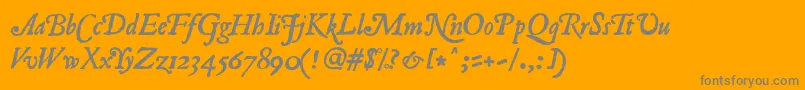 RomanAntiqueItalic-Schriftart – Graue Schriften auf orangefarbenem Hintergrund