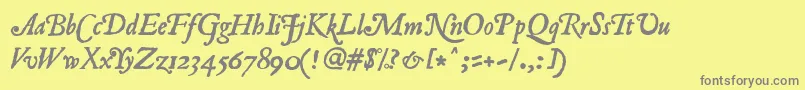 RomanAntiqueItalic Font – Gray Fonts on Yellow Background