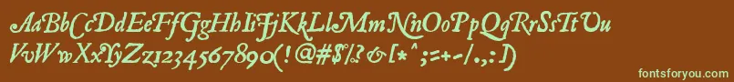 Fonte RomanAntiqueItalic – fontes verdes em um fundo marrom