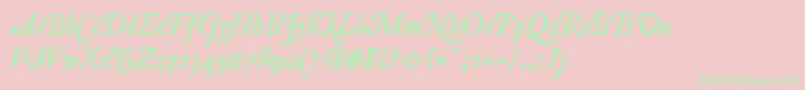 RomanAntiqueItalic Font – Green Fonts on Pink Background