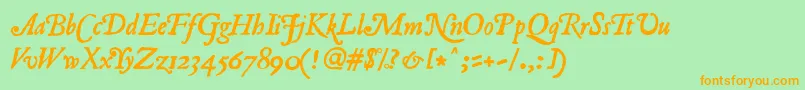 RomanAntiqueItalic Font – Orange Fonts on Green Background