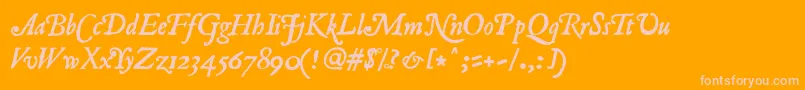 RomanAntiqueItalic Font – Pink Fonts on Orange Background
