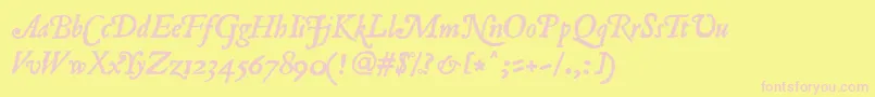 RomanAntiqueItalic Font – Pink Fonts on Yellow Background