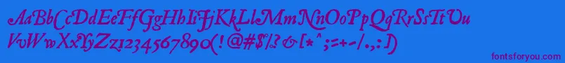 RomanAntiqueItalic Font – Purple Fonts on Blue Background