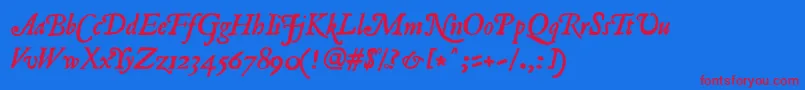RomanAntiqueItalic Font – Red Fonts on Blue Background