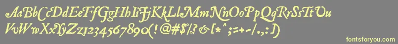 RomanAntiqueItalic Font – Yellow Fonts on Gray Background
