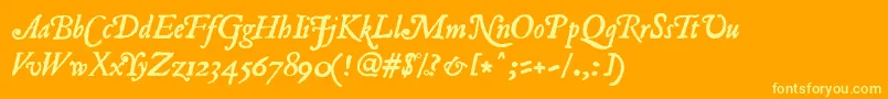 RomanAntiqueItalic Font – Yellow Fonts on Orange Background