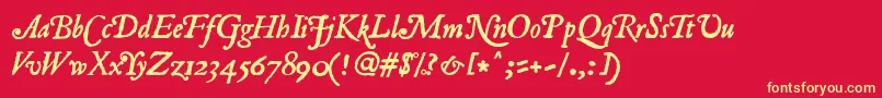 RomanAntiqueItalic Font – Yellow Fonts on Red Background