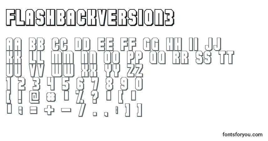 Czcionka Flashbackversion3 – alfabet, cyfry, specjalne znaki