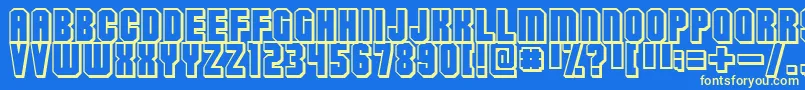 Flashbackversion3 Font – Yellow Fonts on Blue Background