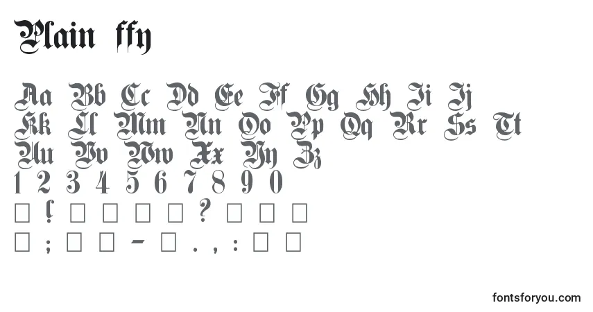 Plain ffyフォント–アルファベット、数字、特殊文字