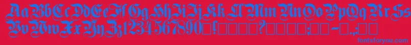 Plain ffy Font – Blue Fonts on Red Background