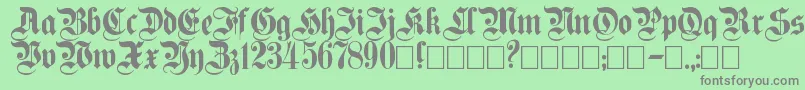 フォントPlain ffy – 緑の背景に灰色の文字