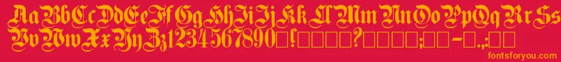 フォントPlain ffy – 赤い背景にオレンジの文字