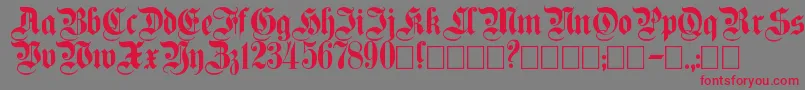 フォントPlain ffy – 赤い文字の灰色の背景