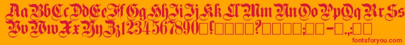 フォントPlain ffy – オレンジの背景に赤い文字