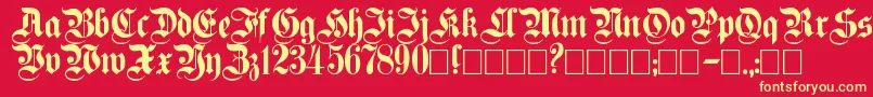 フォントPlain ffy – 黄色の文字、赤い背景