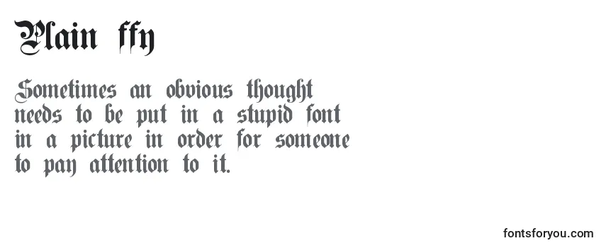 Review of the Plain ffy Font