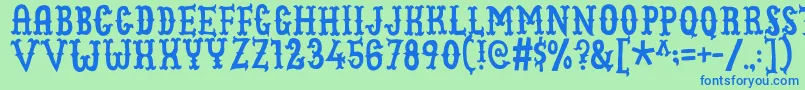 Cowboyjunkdemo Font – Blue Fonts on Green Background