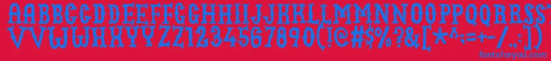 Cowboyjunkdemo Font – Blue Fonts on Red Background