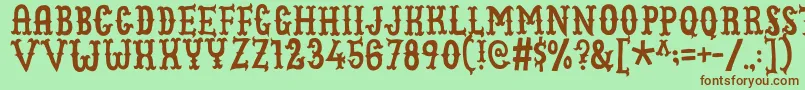 Cowboyjunkdemo Font – Brown Fonts on Green Background