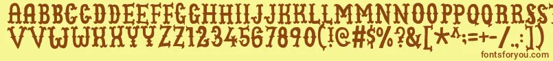 Cowboyjunkdemo Font – Brown Fonts on Yellow Background