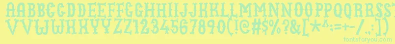 Подробнее о шрифте Cowboyjunkdemo Шрифт Cowboyjunkdemo – зелёные шрифты на жёлтом фоне