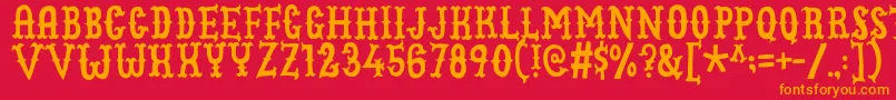 Cowboyjunkdemo Font – Orange Fonts on Red Background